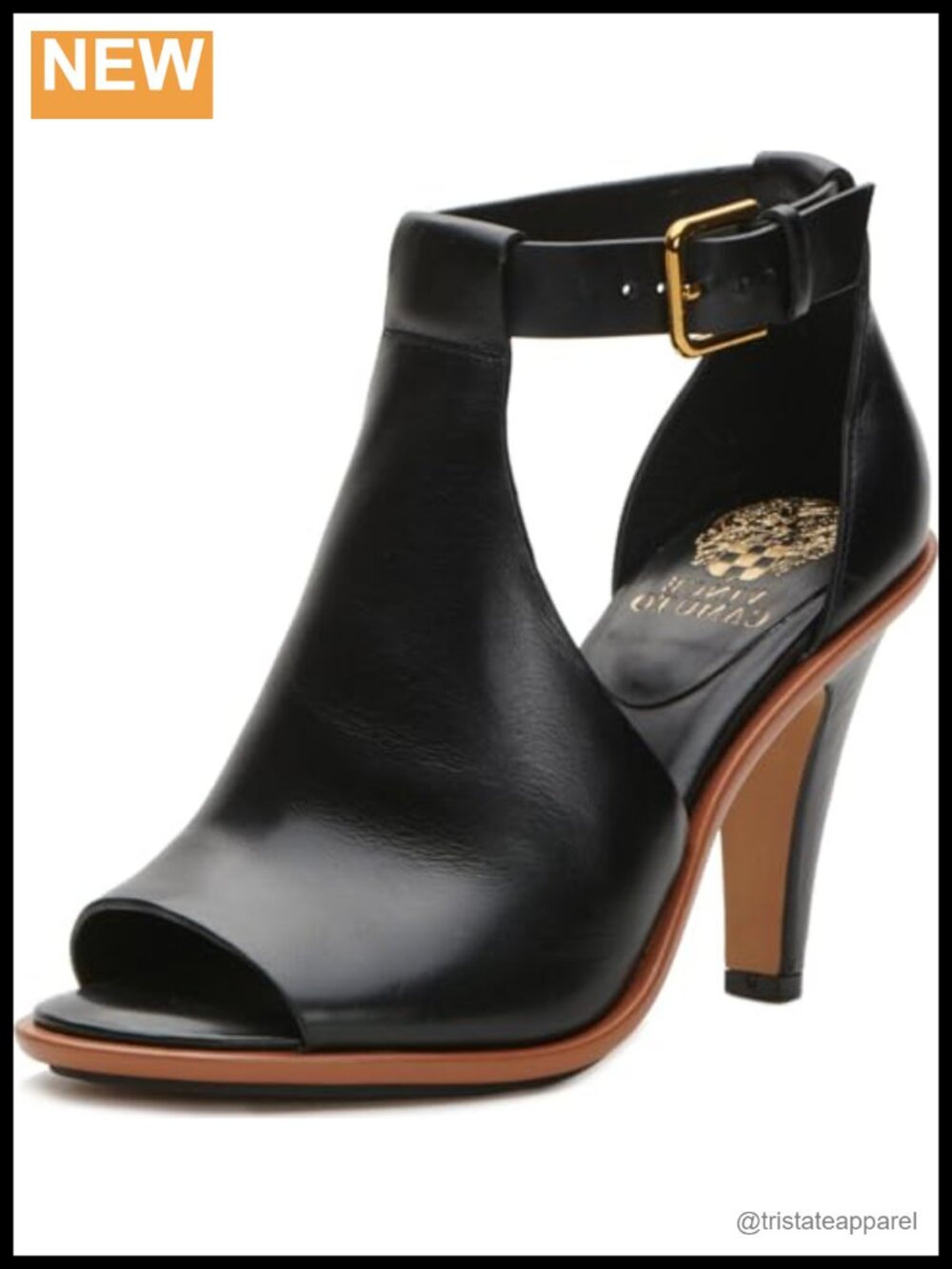 Womens Frasper Leather High Heel Sandal Open Round Toe Buckle